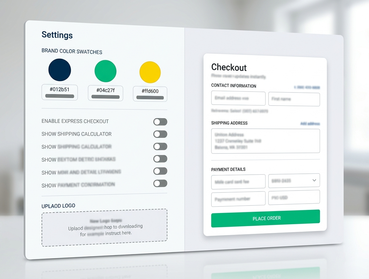 Branded checkout customisation panel